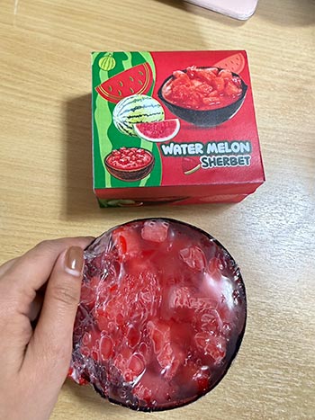 Watermelon sherbet filling