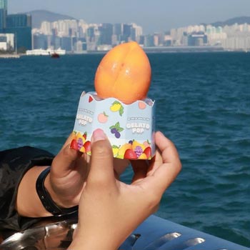 Big peach shaped gelato